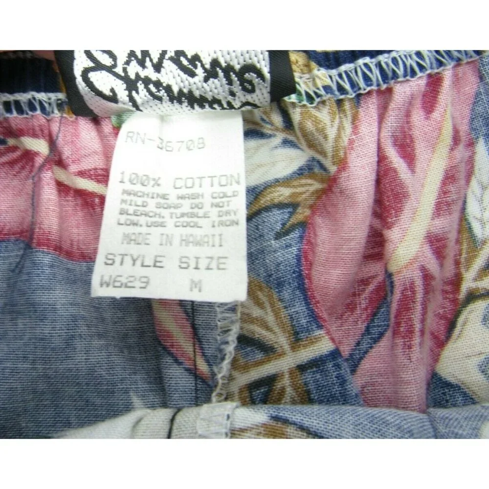 Vtg Shannon Marie‎ Hawaiian Floral Shorts Hibiscus Sz M USA Hawaii High Waist